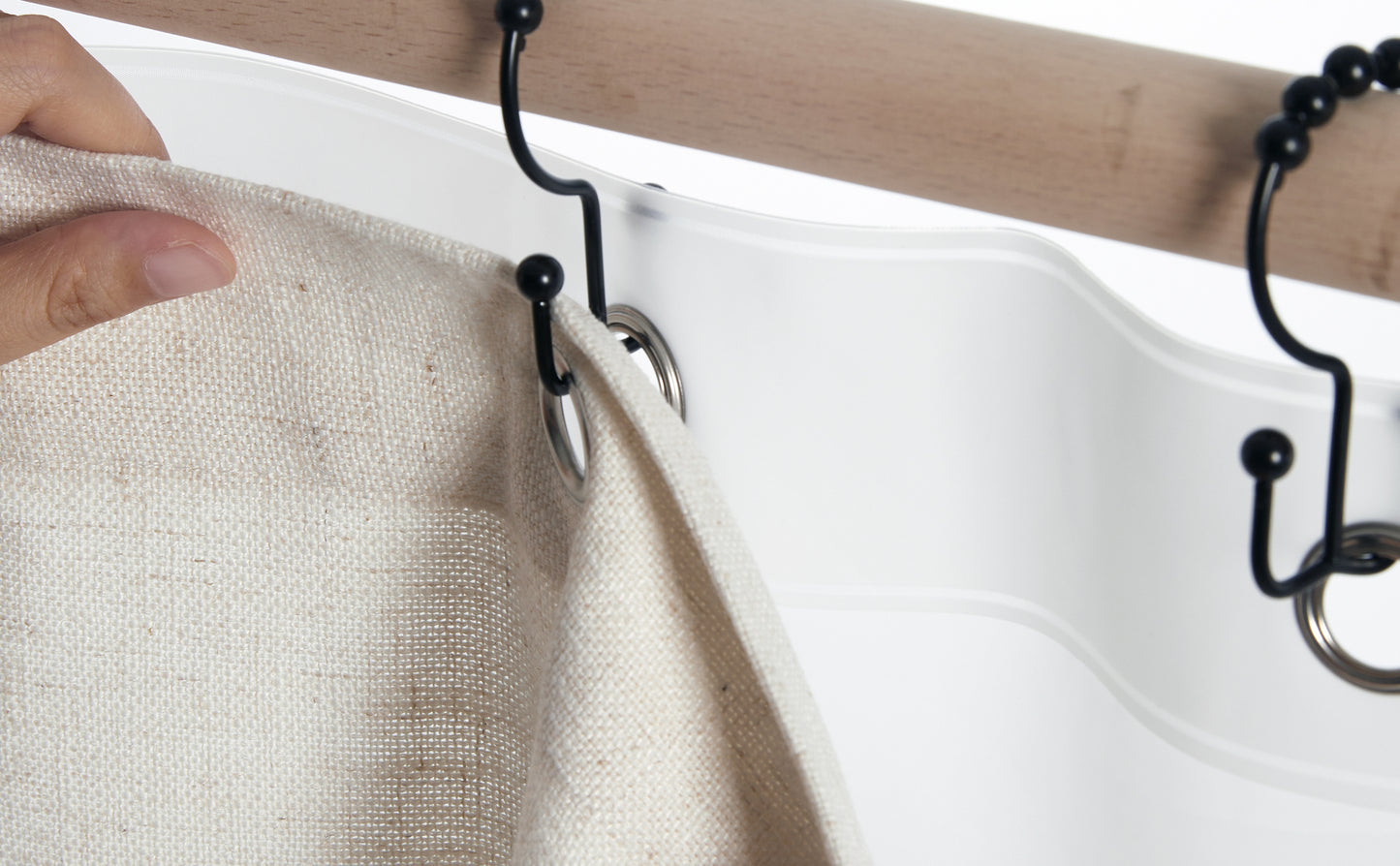 Airlake Double Side Shower Curtain Hooks-Black