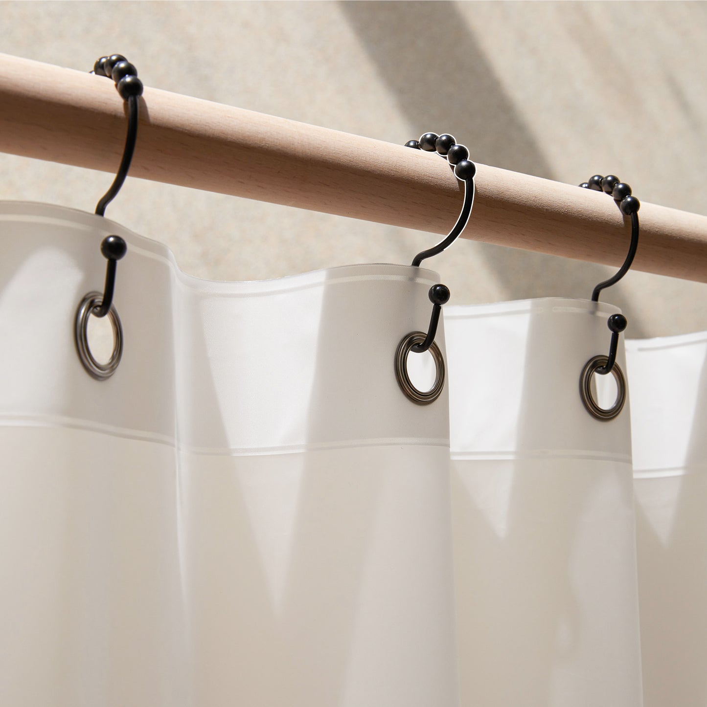 Airlake Double Side Shower Curtain Hooks-Black