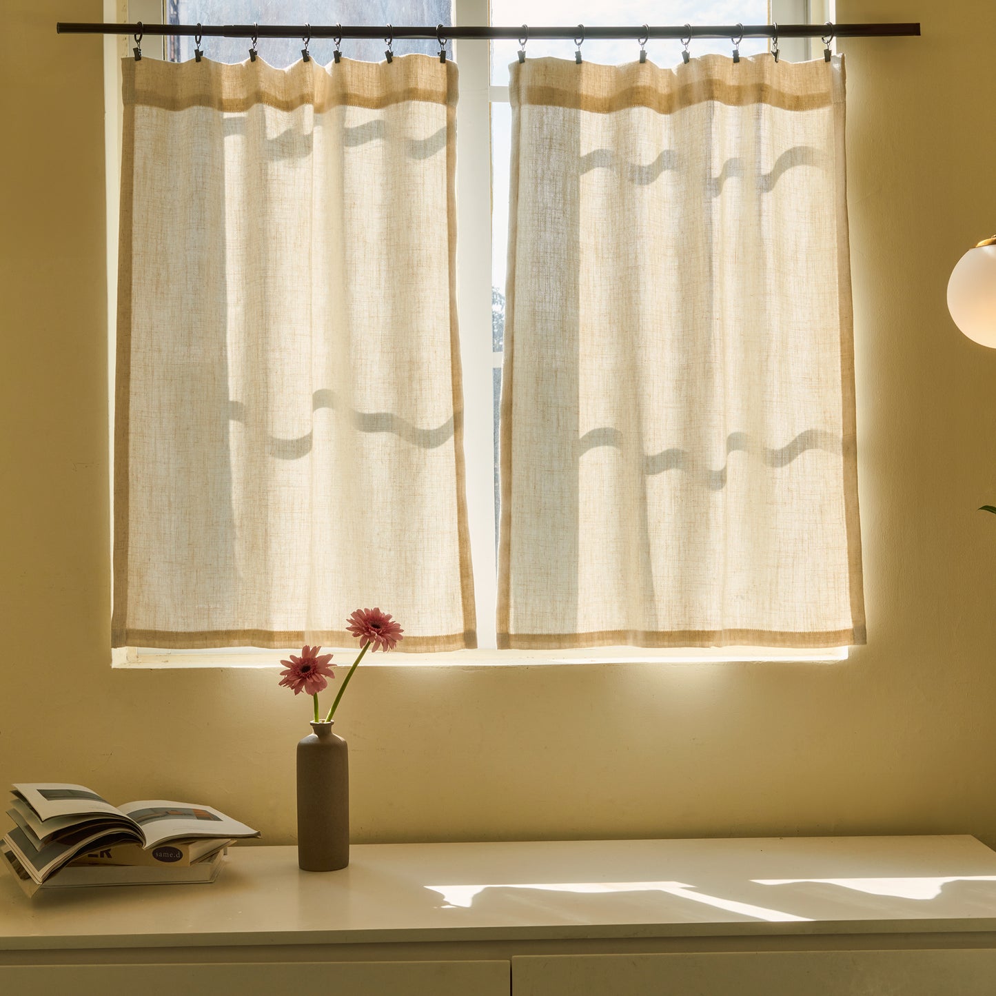 Airlake Versatile Short Curtains Set of 2 with Rod Pockets 26" W x 36" L