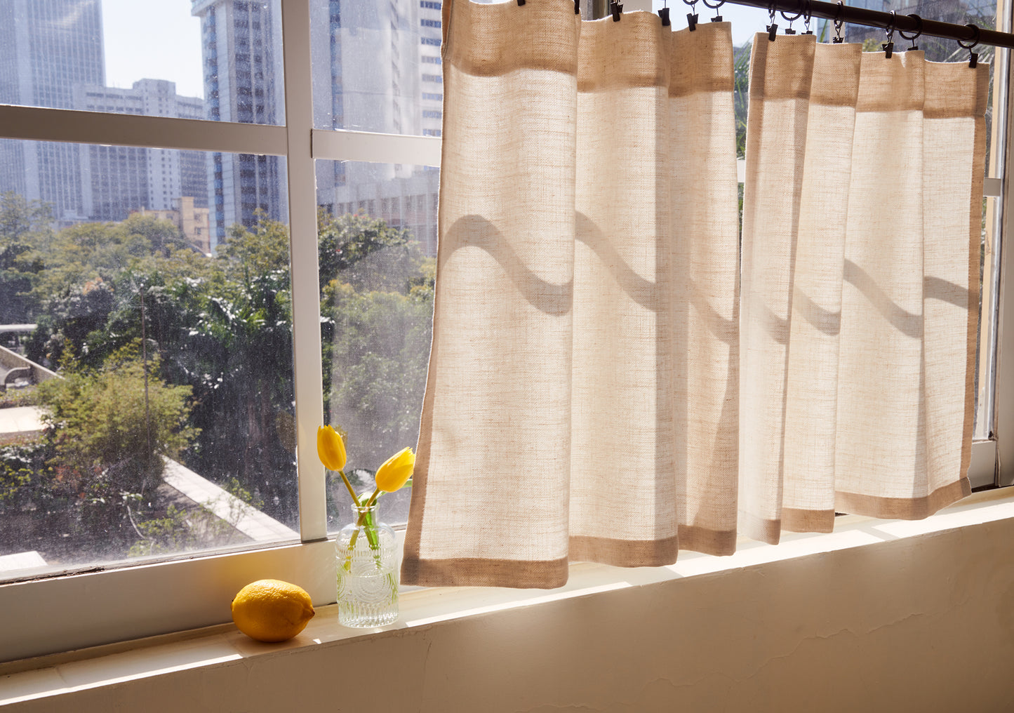 Airlake Versatile Short Curtains Set of 2 with Rod Pockets 26" W x 24" L