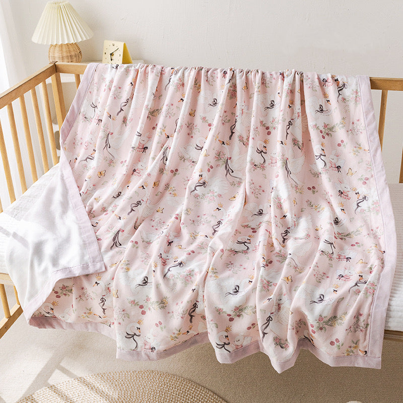 Airlake Cloudsnug Muslin Blanket-Blush Swan