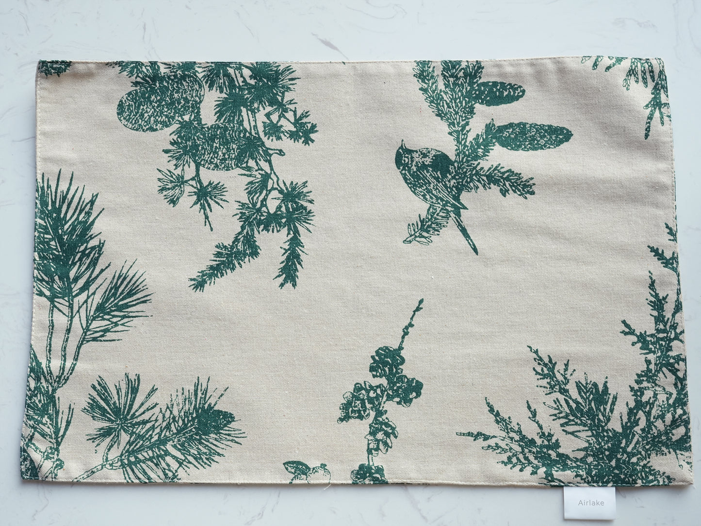 Airlake Natural Thread Fabric Place Mats-Pinebird Sketch