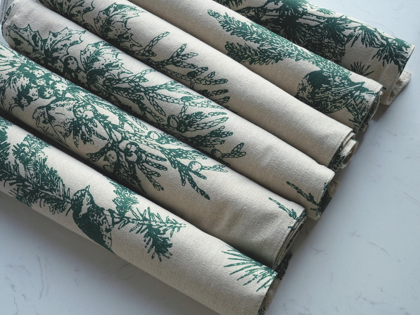Airlake Natural Thread Fabric Place Mats-Pinebird Sketch