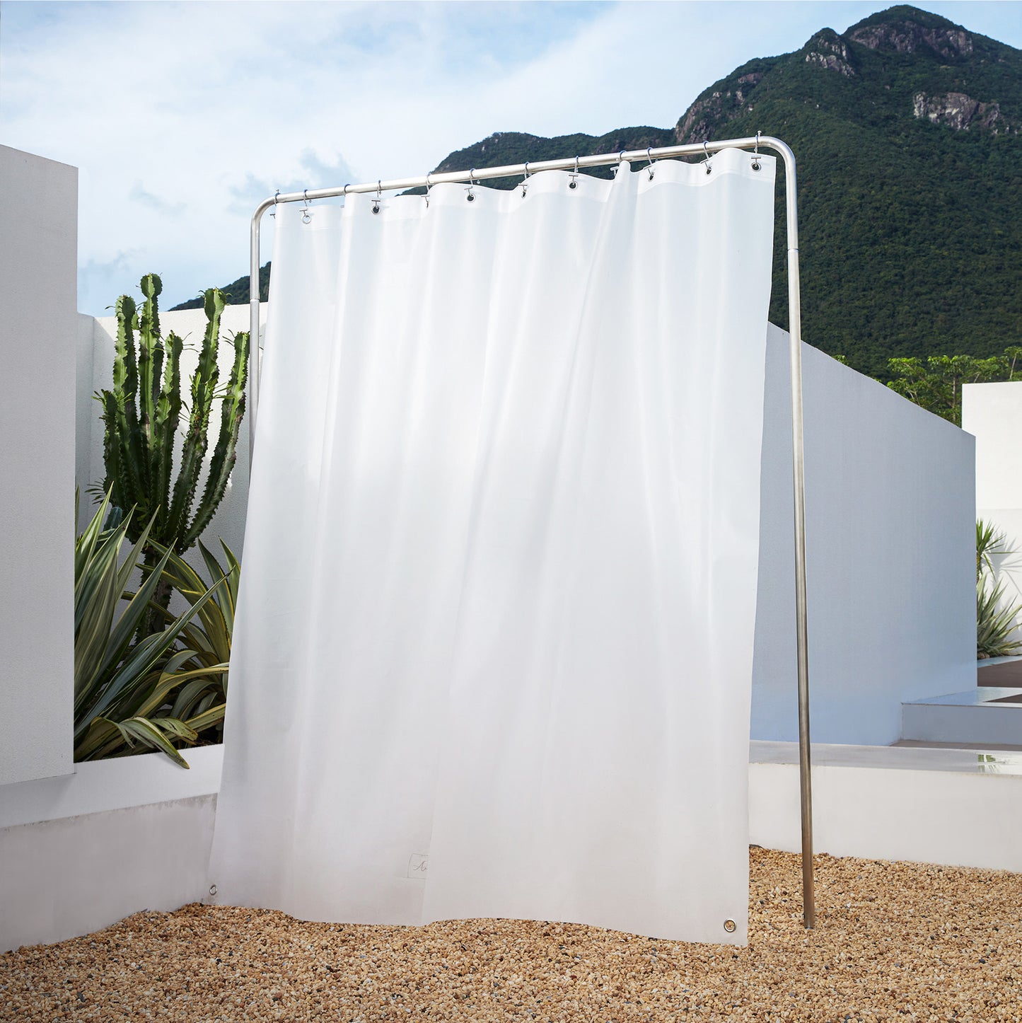 EVAelite Gentle Flow Shower Curtain-Foggy Blanc