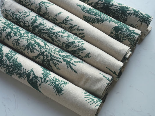 Airlake Natural Thread Fabric Place Mats-Pinebird Sketch